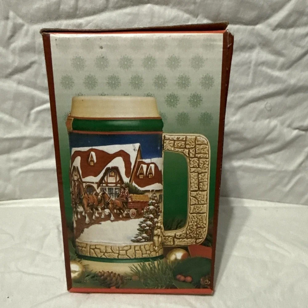 Vtg 96; 98; 04 Budweiser Holiday Stein Collection Christmas Same Day Shipping US